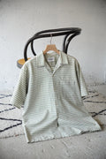 1950s s/s open collar border shirt