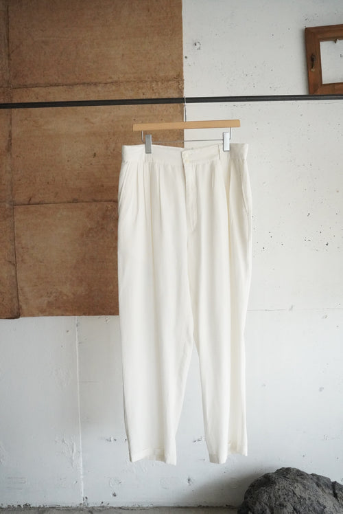 1990s tuck wide rayon trousers