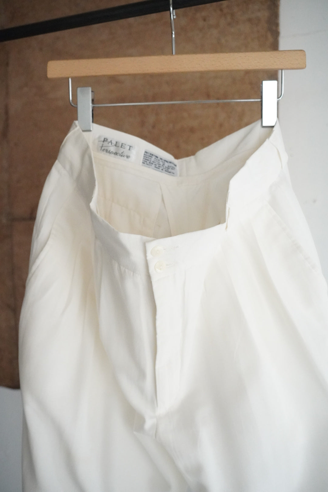 1990s tuck wide rayon trousers