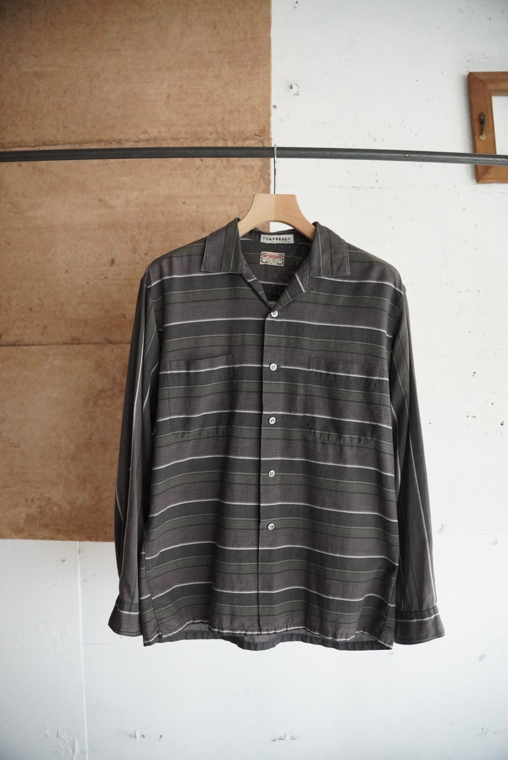 1960s McGREGOR open collar border shirt
