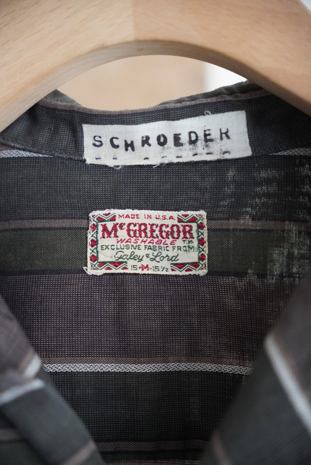 1960s McGREGOR open collar border shirt