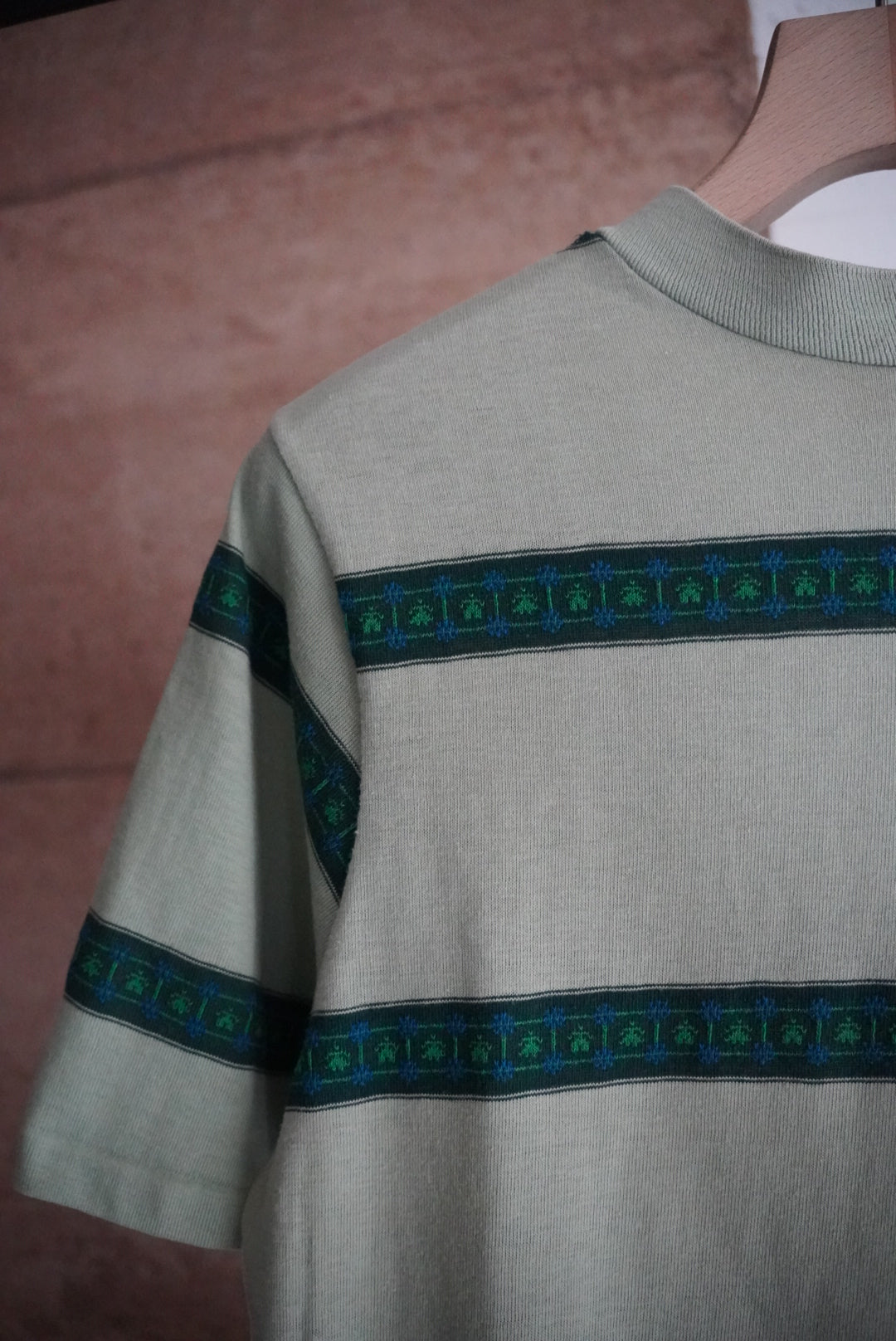 1970s TOWN CRAFT jacquard border tee