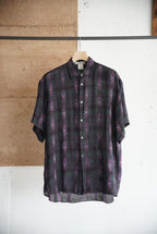 1980s native pattern check shirt