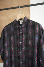 1980s native pattern check shirt