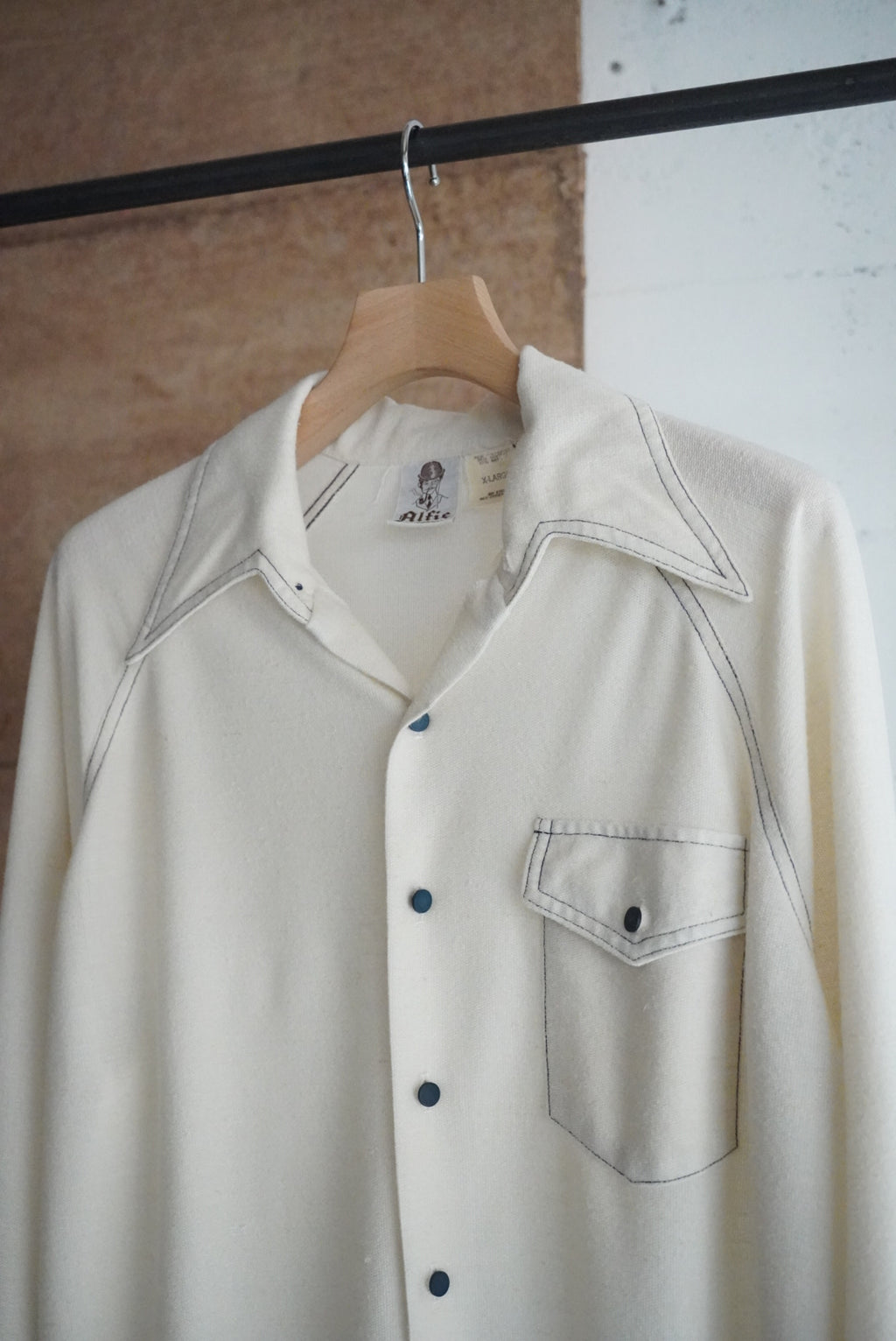 1970s raglan sleeve stitch shirt jacket