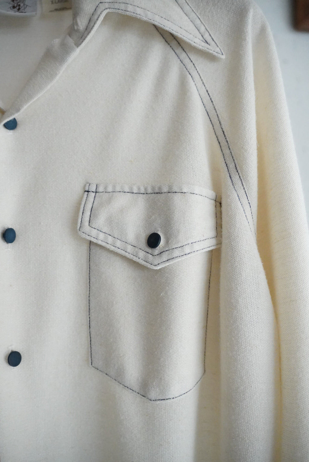 1970s raglan sleeve stitch shirt jacket