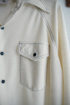 1970s raglan sleeve stitch shirt jacket