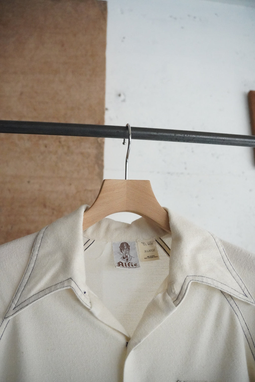 1970s raglan sleeve stitch shirt jacket