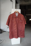 1970s s/s poly safari zip shirt jacket