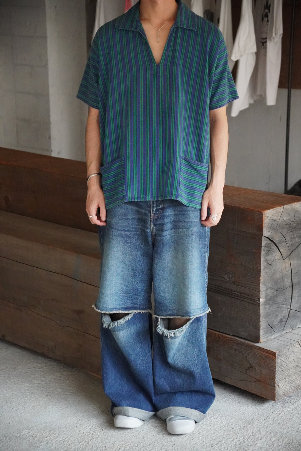 1970s s/s stripe skipper shirt