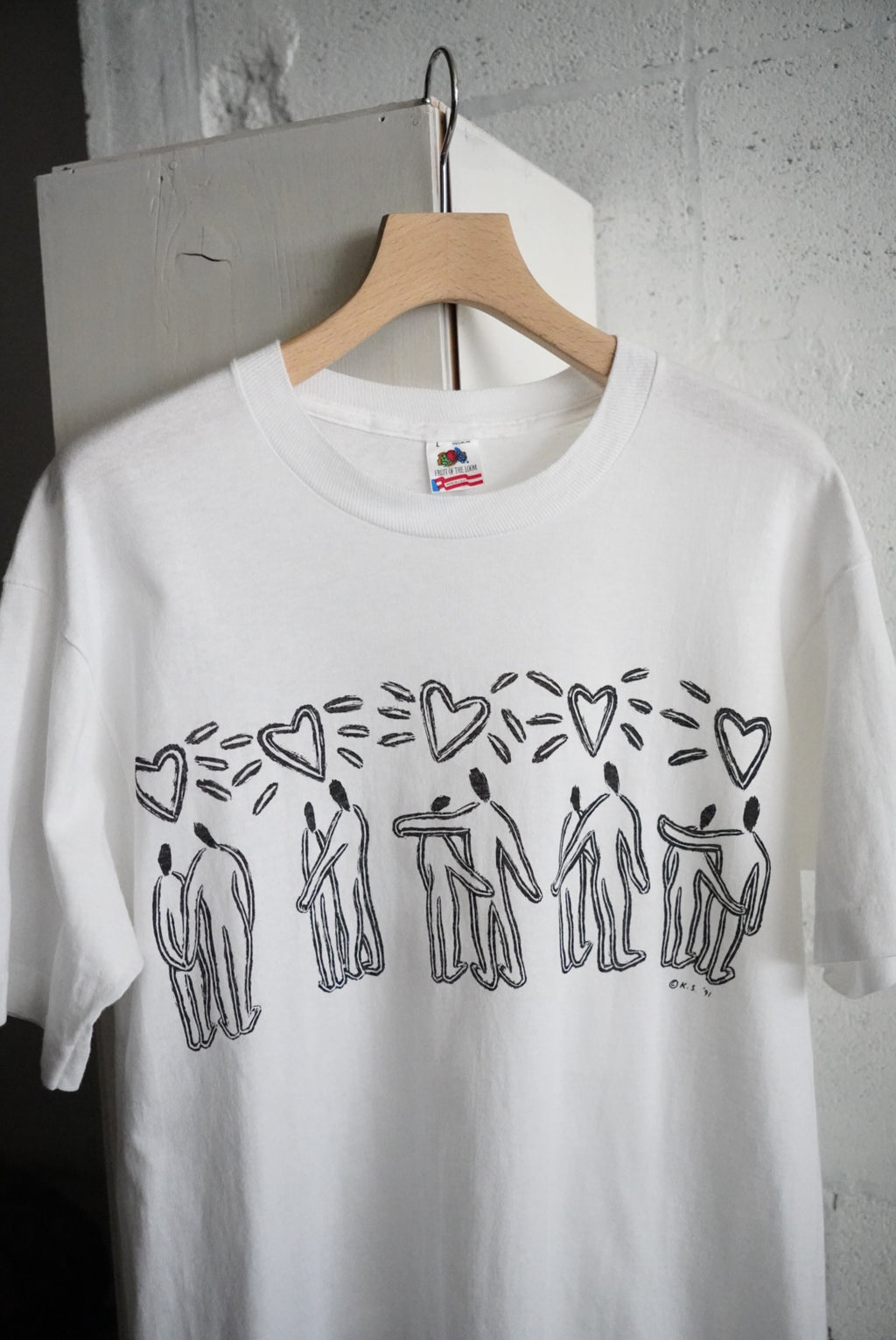 1990s love human print tee