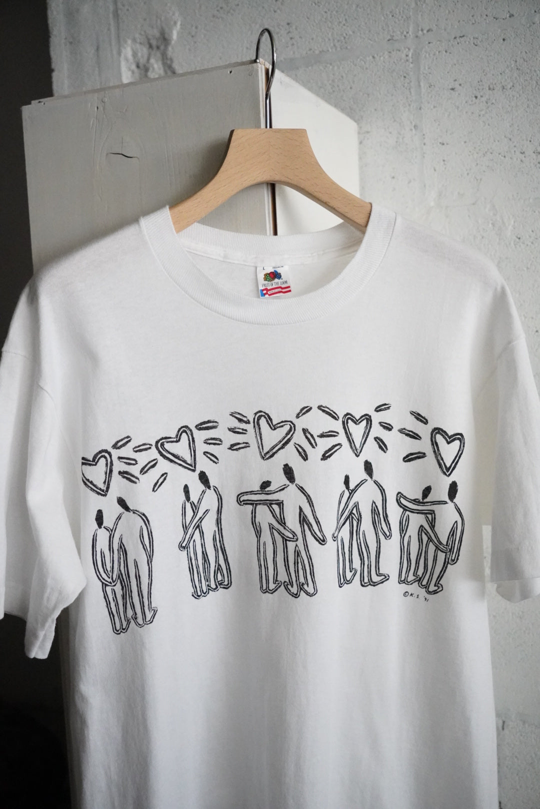 1990s love human print tee