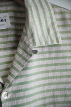1950s s/s open collar border shirt