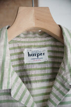 1950s s/s open collar border shirt