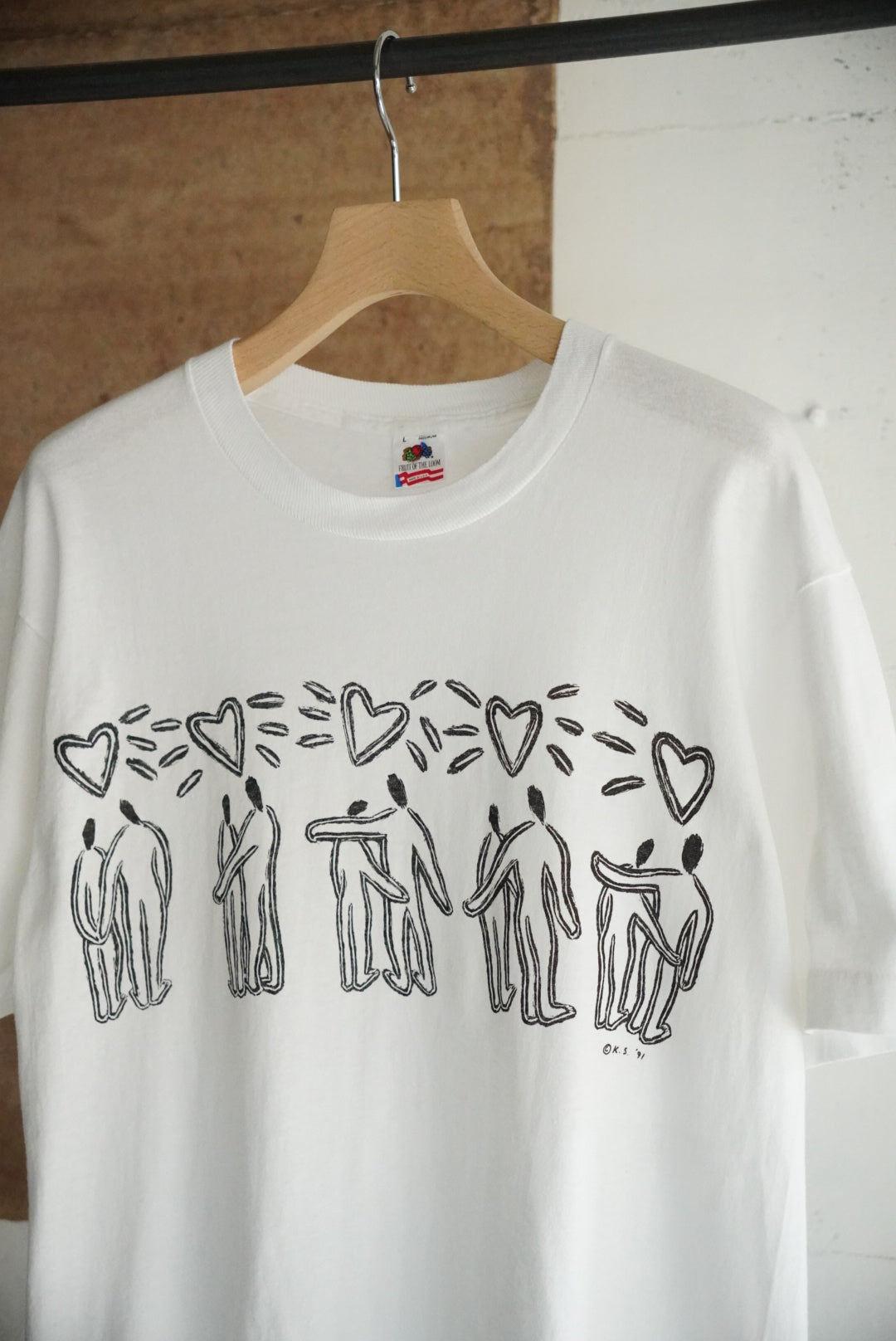 1990s love human print tee
