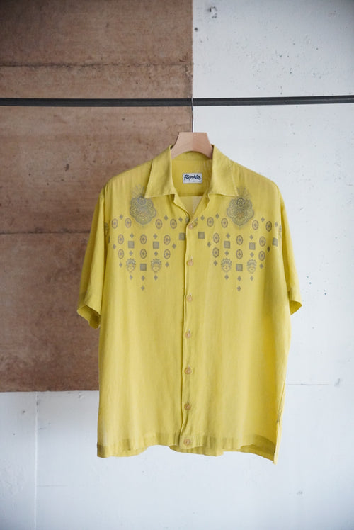 1990s pattern open collar shirt