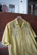 1990s pattern open collar shirt