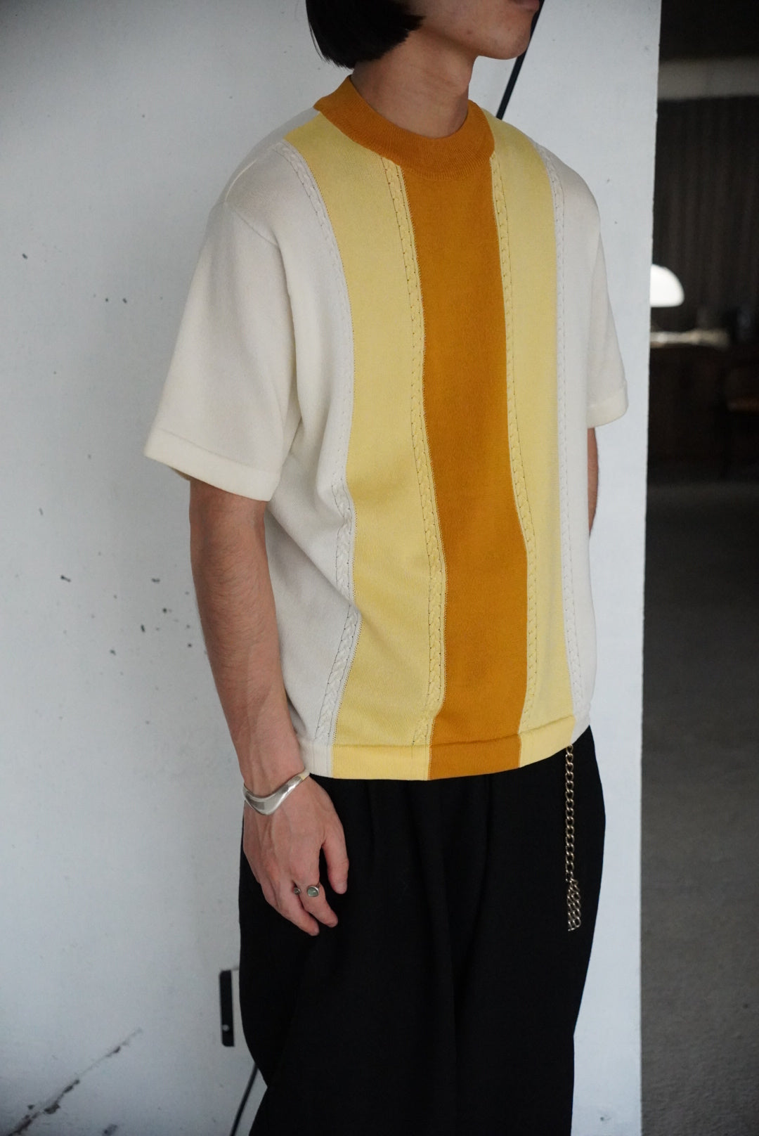1970s acetate stripe knit