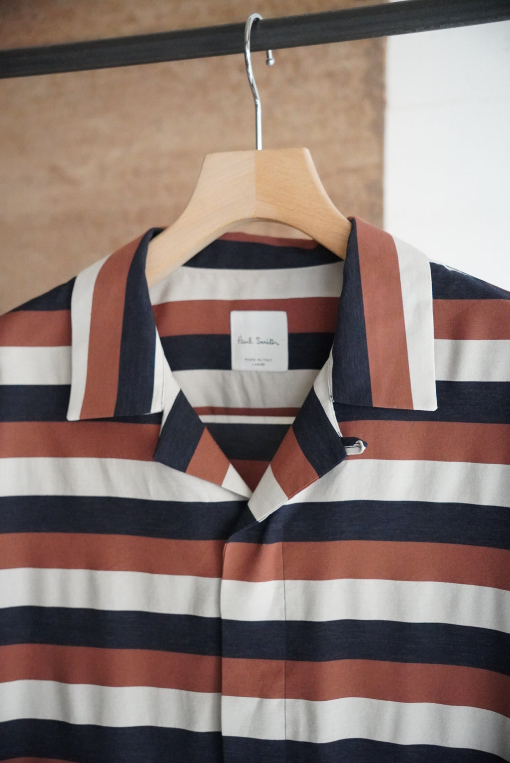 2000s Paul Smith open collar border shirt