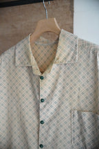 1960s handmade open collar check shirt