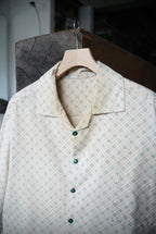 1960s handmade open collar check shirt