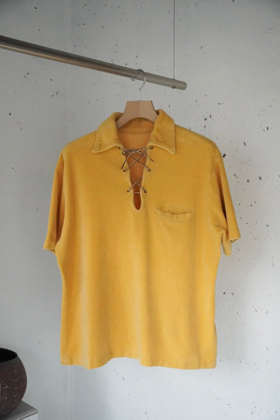 1960s velours race up pull over shirt