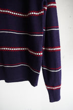 1970s half zip border knit polo