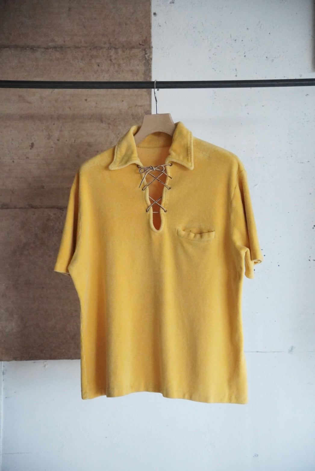 1960s velours race up pull over shirt