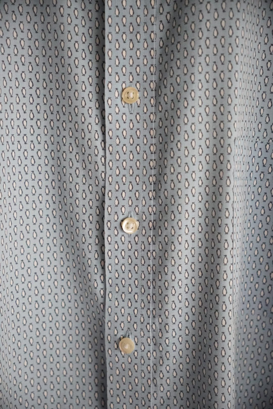 1980s penguin pattern dress shirt
