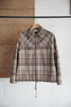 1970s check zip blouson