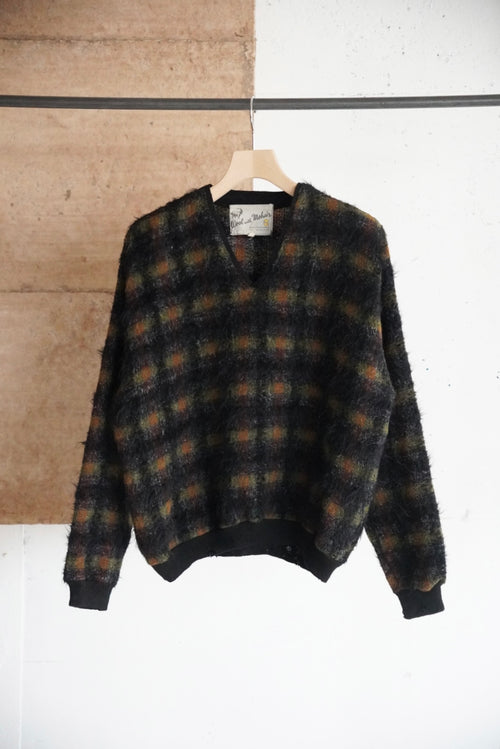 1960s V neck mohair knit