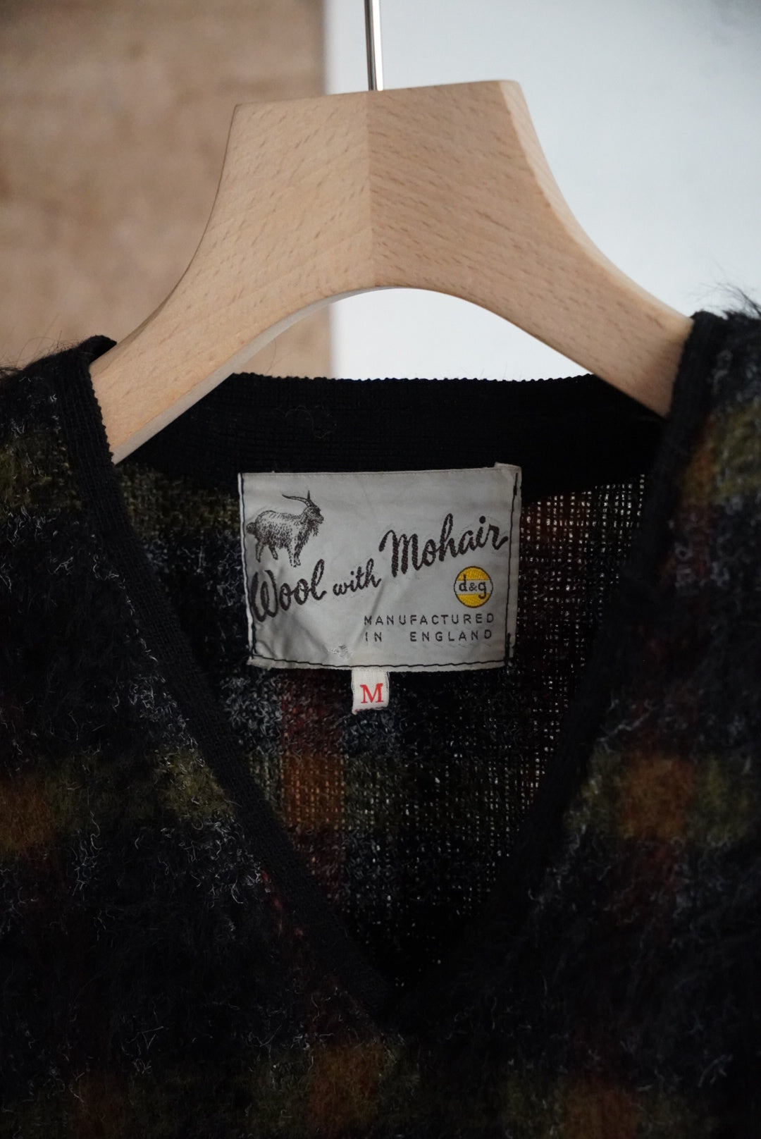1960s V neck mohair knit