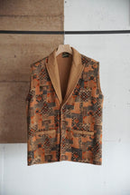 1970s geometry pattern wool vest