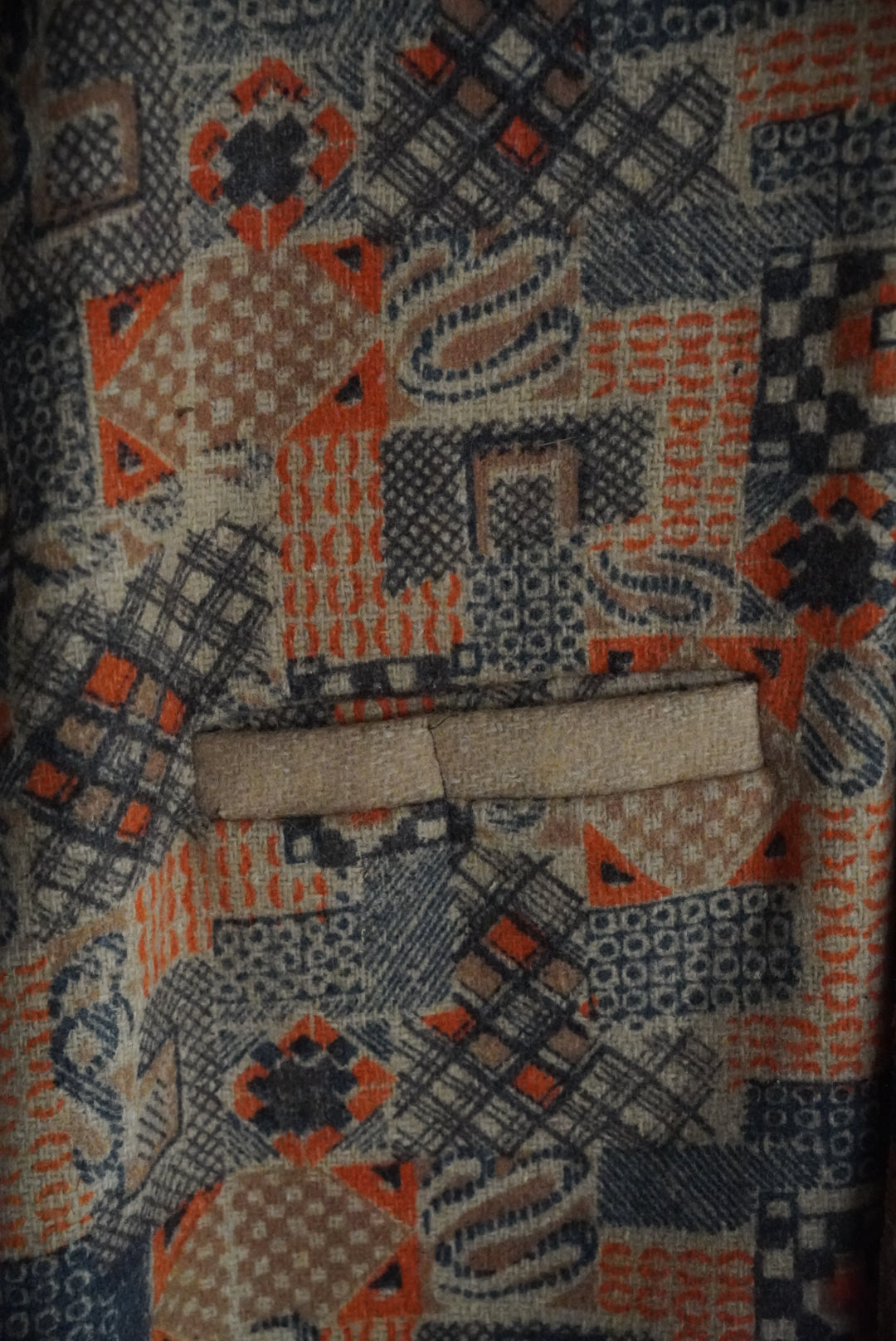 1970s geometry pattern wool vest