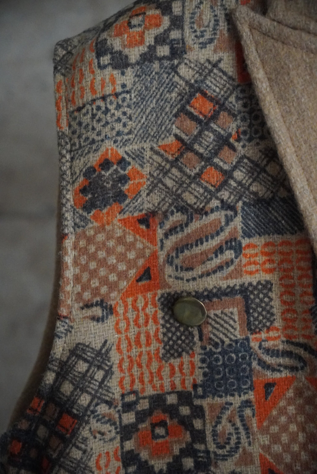 1970s geometry pattern wool vest