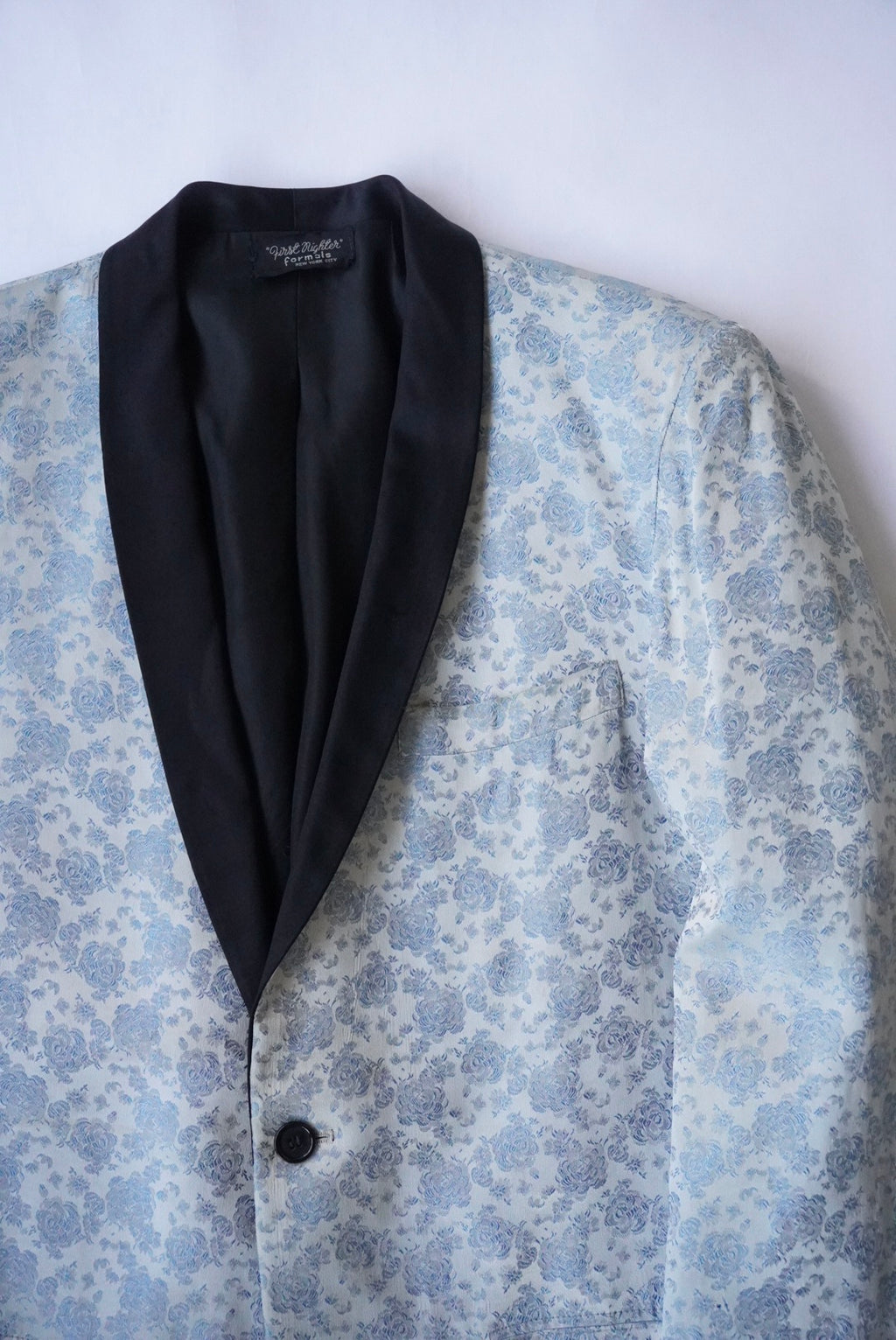 1950s flower pattern silk jacquard tailored jacket