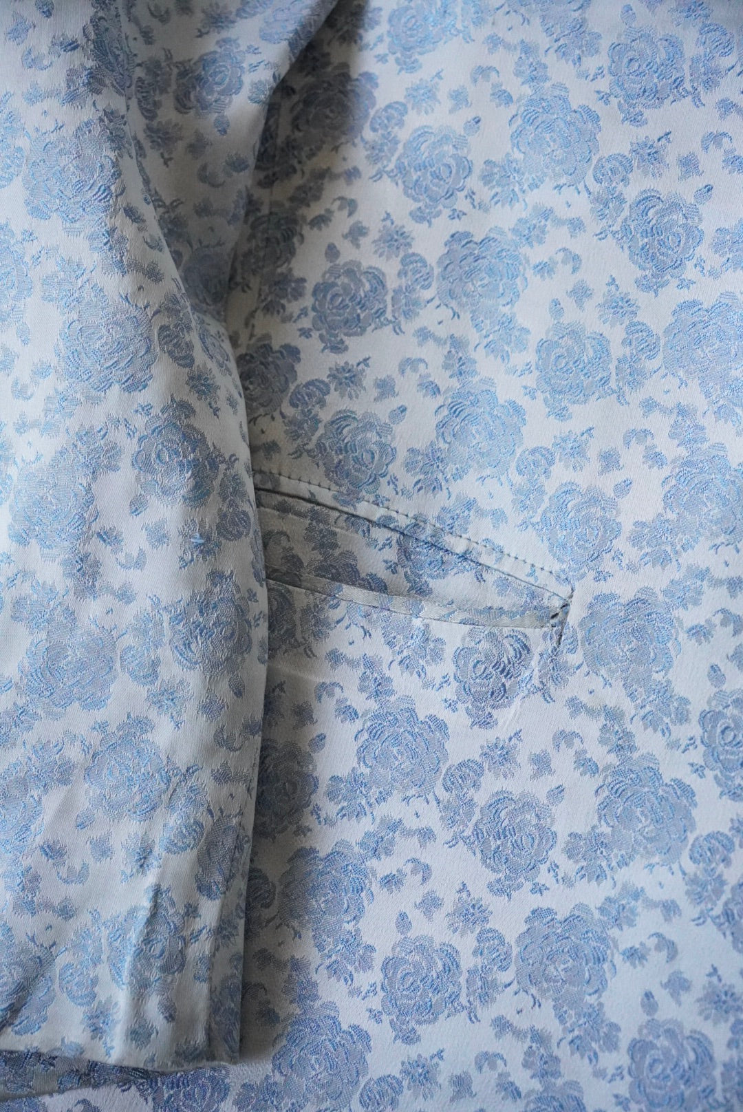 1950s flower pattern silk jacquard tailored jacket