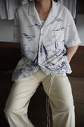 1970s s/s yacht pattern shirt